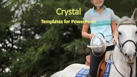  Presentation with rodeo - Cool new PPT theme with rodeo fashion - blond teenager with horse backdrop and a tawny brown colored foreground