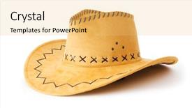  Presentation with cowboy hat - Beautiful slides featuring rodeo fashion - cowboy hat isolated backdrop and a yellow colored foreground