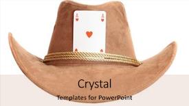  Presentation with rodeo - Theme having rodeo fashion - cowboy hat with ace card background and a coral colored foreground