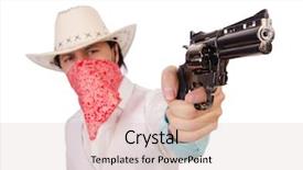  Presentation with rodeo - Beautiful PPT layouts featuring rodeo fashion - cowboy isolated on the white backdrop and a  colored foreground