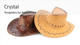 Presentation with hat - Audience pleasing presentation theme consisting of rodeo fashion - hat isolated on the white backdrop and a white colored foreground