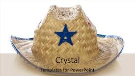  Presentation with cowboy hat - Presentation having rodeo fashion - kids cowboy hat on white background and a coral colored foreground