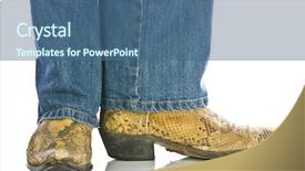  Presentation with cowboys - Theme with rodeo fashion - legs in jeans and snakeskin background and a ocean colored foreground