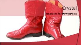  Presentation with fashion - Slides enhanced with rodeo fashion - old red boots background and a red colored foreground
