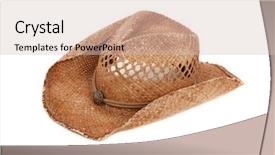  Presentation with cowboy hat - Colorful theme enhanced with rodeo fashion - straw cowboy hat backdrop and a soft green colored foreground