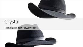  Presentation with rodeo - Colorful presentation enhanced with rodeo fashion - two black felt stetsons backdrop and a white colored foreground