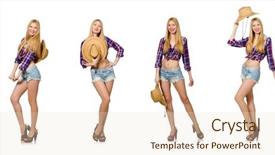  Presentation with cowgirl - Cool new theme with rodeo fashion - woman cowgirl isolated backdrop and a lemonade colored foreground