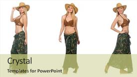  Presentation with water woman swimming underwater - Slide deck enhanced with rodeo fashion - woman in swimming suit isolated background and a yellow colored foreground