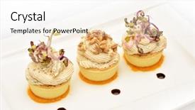  Presentation with white healthy food - Slide deck consisting of roe salad and wheat germ background and a  colored foreground