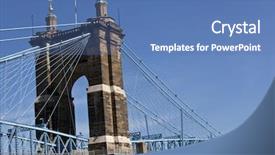  Presentation with cincinnati - Amazing slides having roebling bridge connects cincinnati backdrop and a teal colored foreground