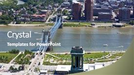  Presentation with cincinnati - Theme consisting of roebling bridge connects cincinnati background and a  colored foreground