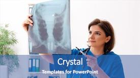  Presentation with roentgen - Colorful PPT theme enhanced with roentgen - female doctor radiologist working backdrop and a ocean colored foreground