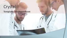  Presentation with roentgen - Slides consisting of roentgen - group of radiologists discussing x-ray background and a coral colored foreground