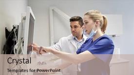  Presentation with health technology - Slides featuring roentgen - people medicine stomatology technology background and a mint green colored foreground