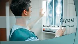  Presentation with veterinary - Presentation design enhanced with roentgen - veterinarian looks at the x-ray background and a light blue colored foreground