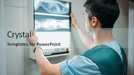  Presentation with roentgen - Beautiful presentation design featuring roentgen - veterinarian looks at the x-ray backdrop and a light blue colored foreground