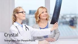  Presentation with spine - Cool new theme with roentgen - woman patient and doctor backdrop and a lemonade colored foreground