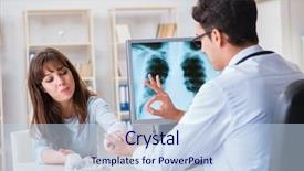  Presentation with roentgen - Audience pleasing PPT theme consisting of roentgen - young woman visiting radiologist backdrop and a light blue colored foreground
