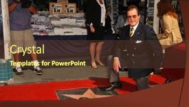  Presentation with fame - Cool new theme with roger-moore-at-the-ceremony backdrop and a tawny brown colored foreground