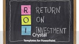  Presentation with acronym - Cool new PPT theme with roi - return on investment acronym backdrop and a dark gray colored foreground