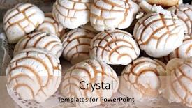  Presentation with pastries - Amazing theme having rol cake - pastries backdrop and a coral colored foreground