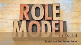  Presentation with role model - PPT theme enhanced with role-model-word-abstract background and a coral colored foreground