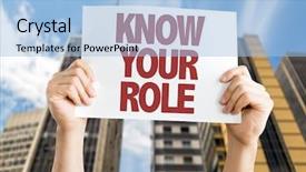  Presentation with current role - Amazing theme having roles responsibilities - know your role card backdrop and a light blue colored foreground