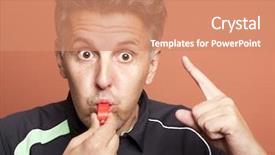  Presentation with referee - Audience pleasing PPT theme consisting of roles responsibilities - this male referee has gone backdrop and a coral colored foreground