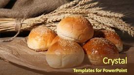  Presentation with roll - Slides consisting of roll - tasty buns with sesame background and a tawny brown colored foreground