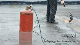  Presentation with bitumen - Colorful presentation theme enhanced with roll by torch on flame backdrop and a light gray colored foreground