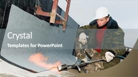  Presentation with bitumen - Amazing slide deck having roll by torch on flame backdrop and a gray colored foreground