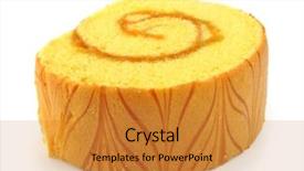  Presentation with roll cake - Cool new PPT theme with butter yellow butter dish - roll cake on white background backdrop and a gold colored foreground