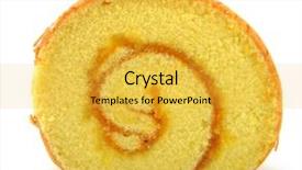  Presentation with roll cake - Beautiful presentation theme featuring roll cake on white background backdrop and a  colored foreground