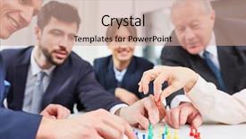  Presentation with board game - Slide deck featuring roll dice - business team play board game background and a coral colored foreground