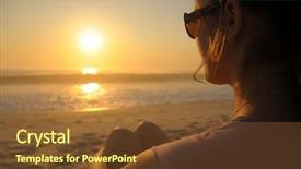  Presentation with waves - Amazing PPT theme having roll in as the sun backdrop and a tawny brown colored foreground