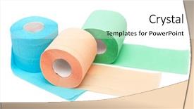  Presentation with toilet - PPT layouts consisting of roll of a toilet paper on a white background background and a white colored foreground