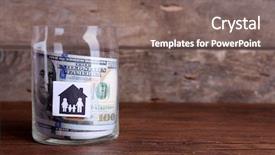  Presentation with roll - Audience pleasing theme consisting of roll of dollar banknotes for different needs in a glass jar on a table backdrop and a violet colored foreground