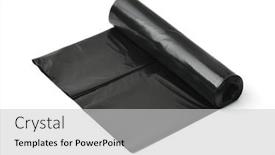  Presentation with plastic bags - Presentation design featuring roll-of-large-black-plastic background and a light gray colored foreground