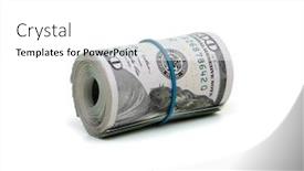  Presentation with roll - Cool new presentation theme with roll-of-money-isolated backdrop and a white colored foreground