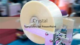  Presentation with plastic manufacturing - Presentation design enhanced with roll-of-plastic-sheet background and a soft green colored foreground