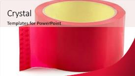  Presentation with tape - Audience pleasing PPT layouts consisting of roll of red adhesive plastic backdrop and a lemonade colored foreground