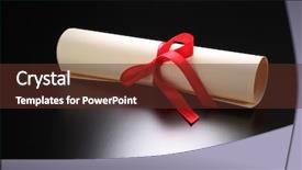  Presentation with certificate - Colorful PPT layouts enhanced with roll of the certificate backdrop and a tawny brown colored foreground