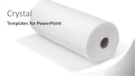  Presentation with roll - Slides having roll-of-white-disposable-nonwoven background and a white colored foreground