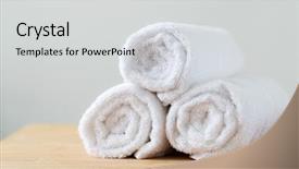  Presentation with roll - PPT theme enhanced with white towel for spa background and a light gray colored foreground