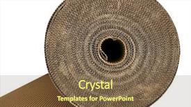  Presentation with cardboard - Presentation design with roll paper - cardboard packing texture carton background and a tawny brown colored foreground