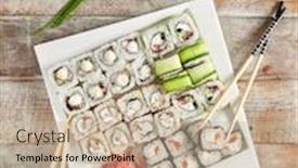  Presentation with asian chopsticks - Slide deck enhanced with roll-set-in-ceramic-white background and a mint green colored foreground