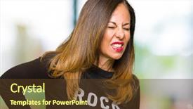  Presentation with back pain - Audience pleasing presentation theme consisting of roll sweater suffering of backache backdrop and a tawny brown colored foreground