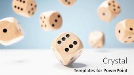  Presentation with blue - Slides with roll-the-dice-throwing background and a white colored foreground
