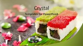  Presentation with tuna fish - Beautiful slides featuring roll topped with various type backdrop and a  colored foreground