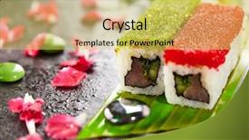  Presentation with tuna fish - Slide deck consisting of roll topped with various type background and a yellow colored foreground